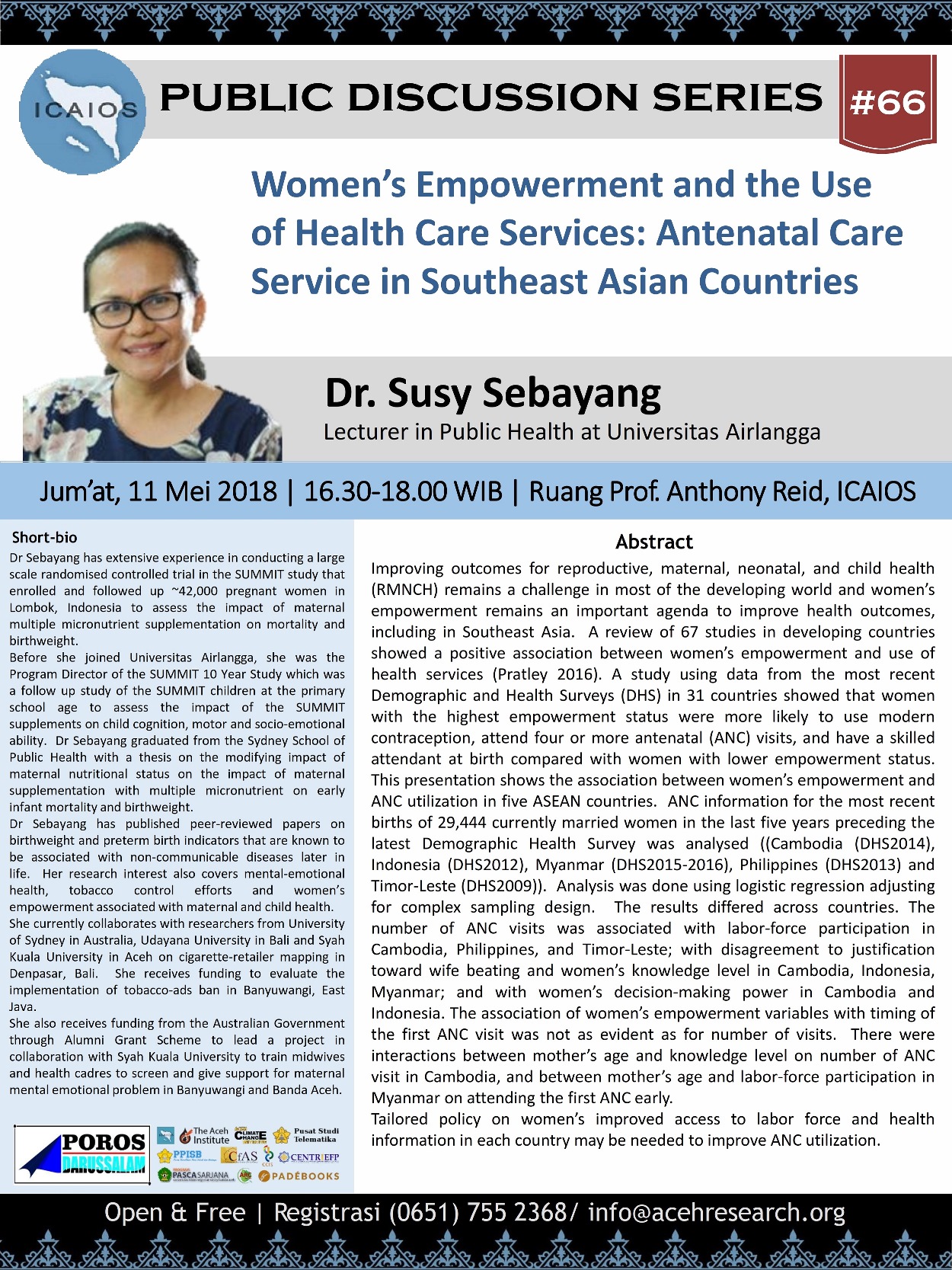 PDS #66 : Women's Empowerment and the Use of Health Care Services : Antenatal Care Service in Southe