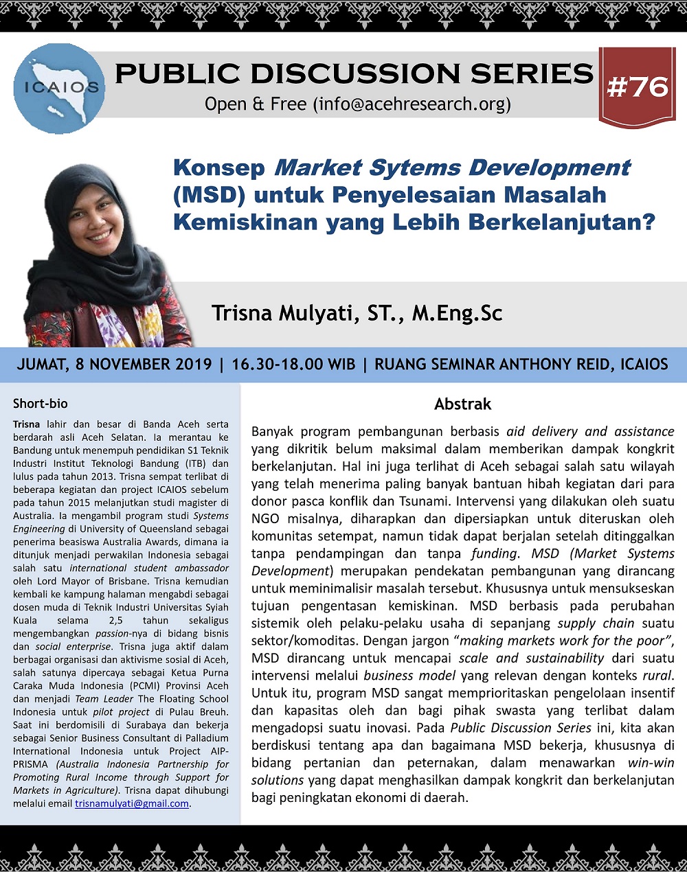 PDS #76: Konsep Market Systems Development untuk Penyelesaian Masalah Kemiskinan yang Lebih Berkelan