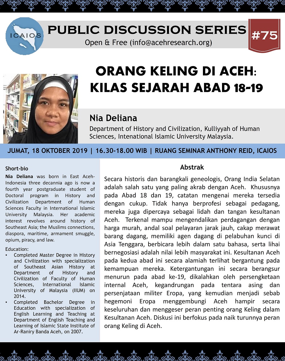 PDS #75: Orang Keling di Aceh: Kilas Sejarah Abad 18-19
