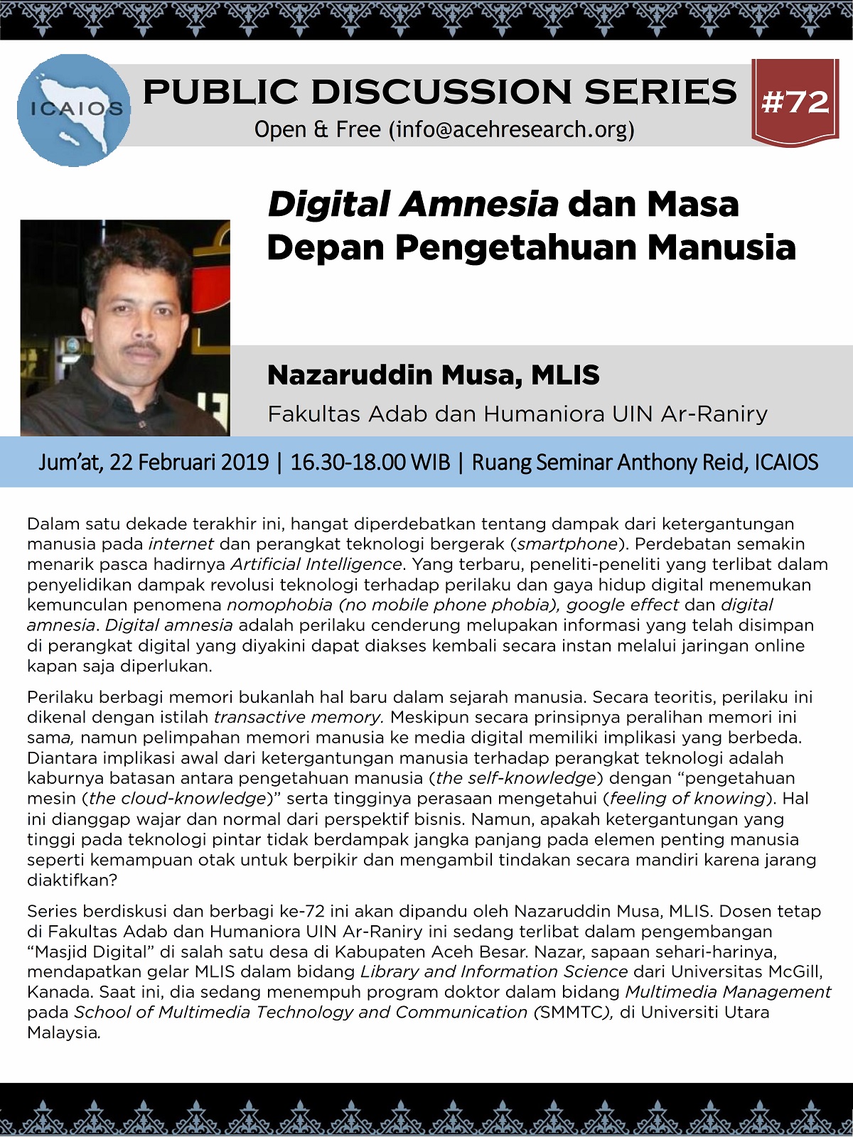 PDS #72: Digital Amnesia dan Masa Depan Pengetahuan Manusia