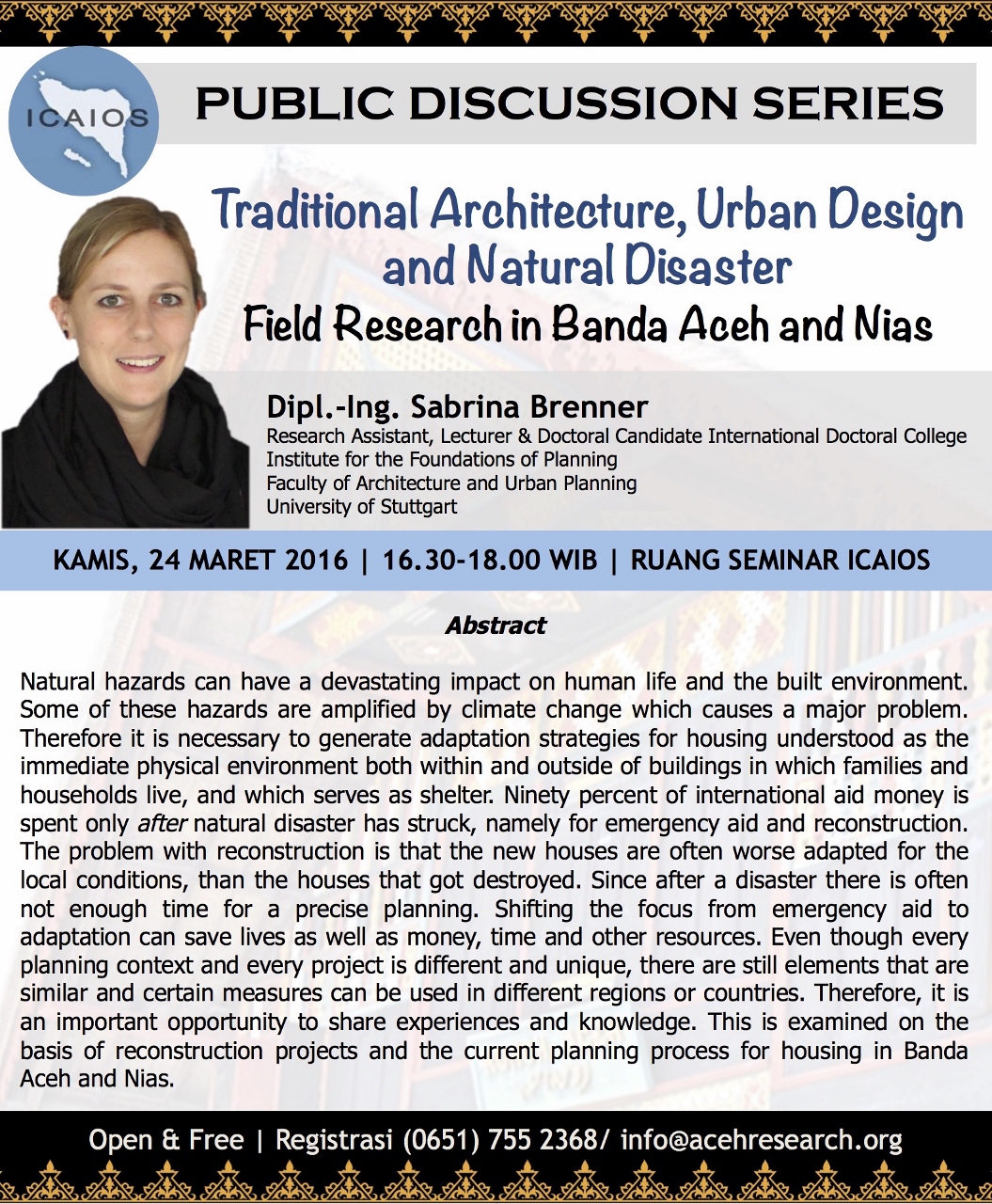 PDS: Traditional Architecture, Urban Design and Natural Disaster