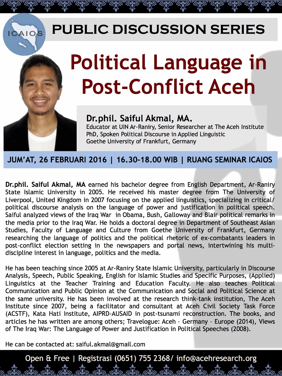 Political Language in Post-Conflict Aceh
