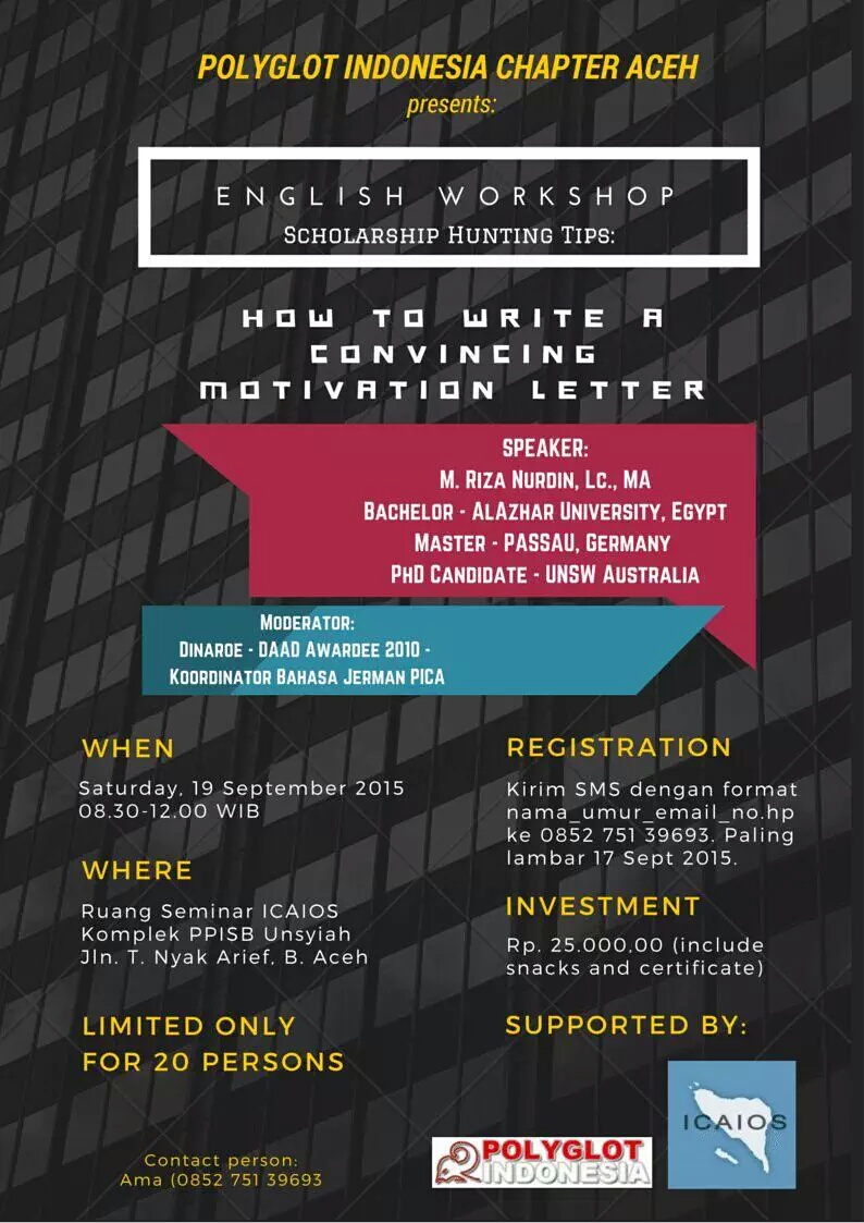 English Workshop: How to Write a Convincing Motivation Letter