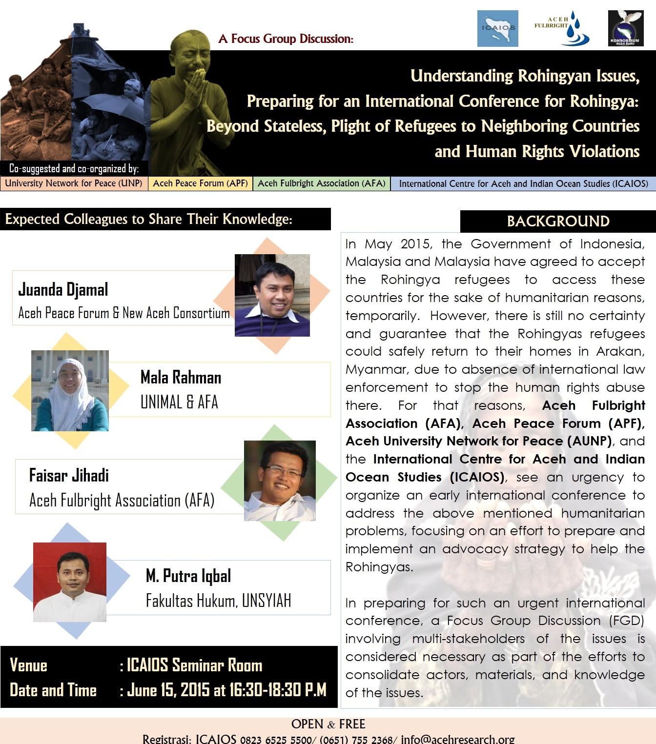 Focus Group Discussion: Understanding Rohingyan Issues