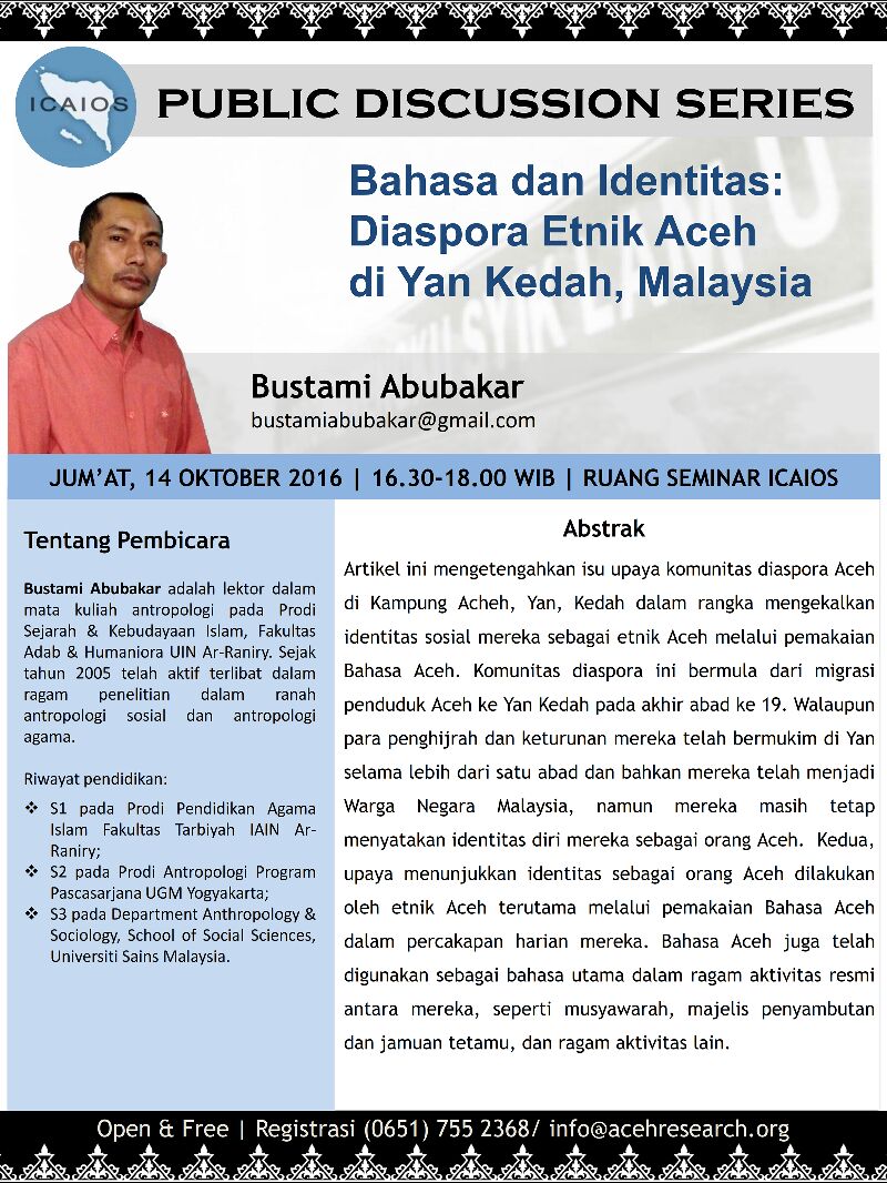Bahasa dan Identitas : Diaspora Etnik Aceh di Yan Kedah, Malaysia